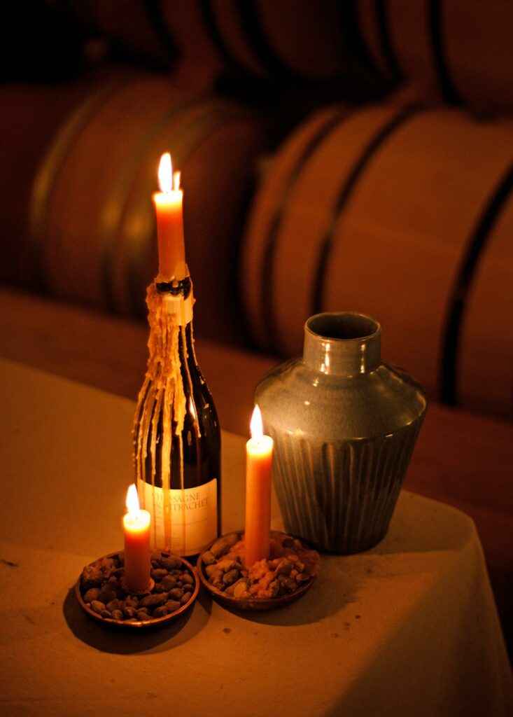 Candles, bottles, and barrels